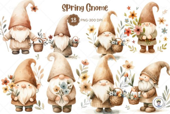 Download Watercolor Vintage Spring Gnome Clipart - Spring gnome clipart Collection