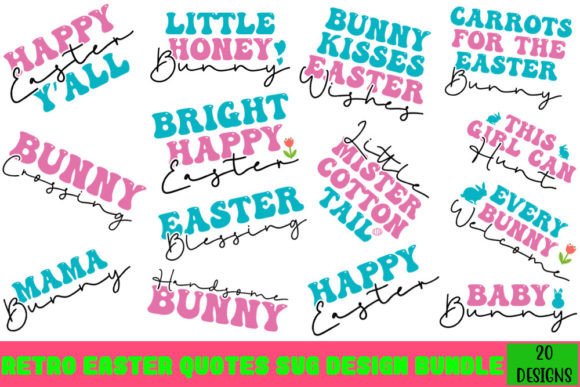 Download Retro Easter Quotes Svg Design Bundle - Design Collection