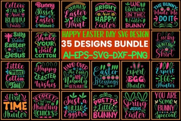 Download Happy Easter Day SVG Designs Bundle - Design Collection
