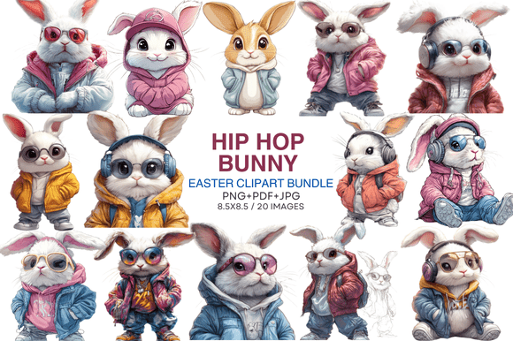 Download Hip Hop Bunny Easter Clipart Bundle - Bundle Collection