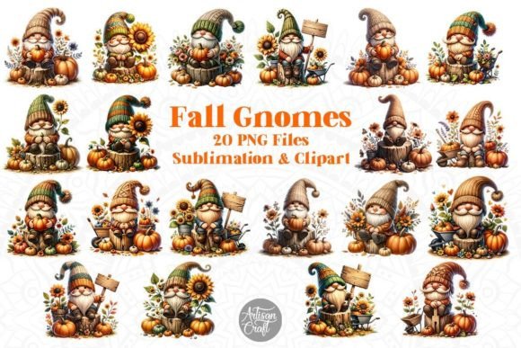 Download Fall Gnome Watercolor Clipart Bundle - Bundle Collection