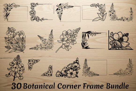 Download 30 Botanical Corner Frame Bundle - Bundle Collection