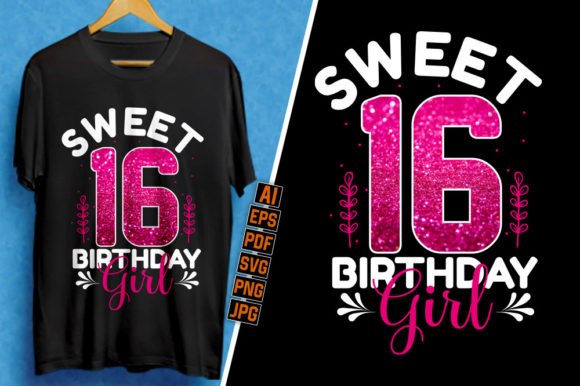 Download Sweet 16 Birthday Girl Typography Design - Design Collection