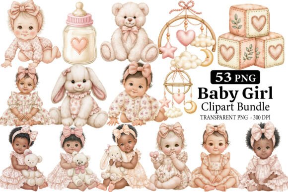 Download Baby Girl Clipart PNG Bundle - Bundle Collection
