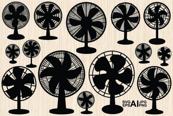 Download Table Fan Silhouette Bundle - Bundle Collection