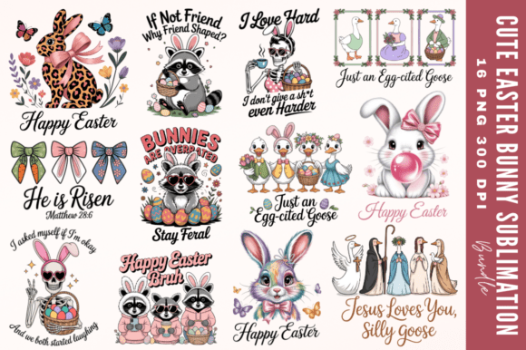 Download Cute Easter Bunny Sublimation Designs Bu - Design Collection