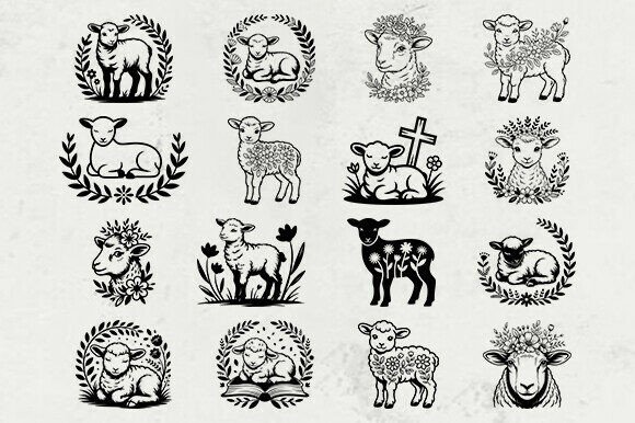Download Floral Lamb SVG Bundle,Easter Lamb,Sheep - Bundle Collection
