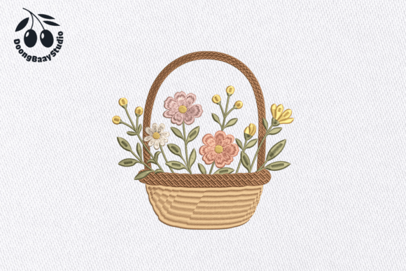 Download Floral Basket Embroidery Design - Design Collection