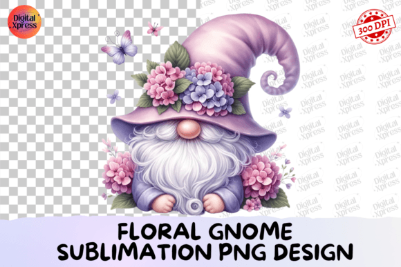 Download Floral Gnome Sublimation PNG Design - Design Collection