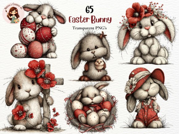 Download Whimsical Easter Bunny Clipart Bundle - Bundle Collection