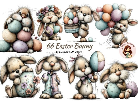 Download Whimsical Easter Bunny Clipart Bundle - Bundle Collection