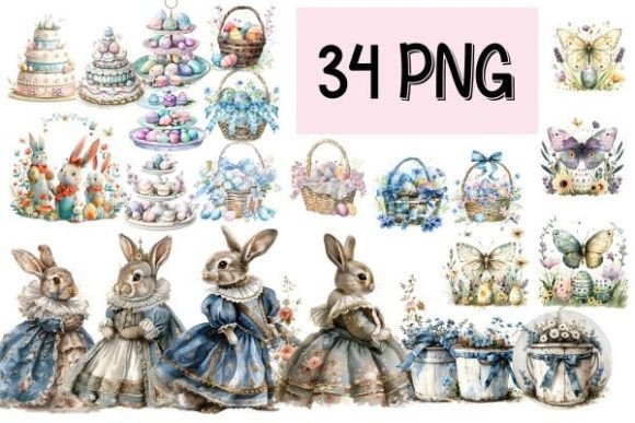 Download Pastel Easter Clipart Bundle EasterBunny - Bundle Collection