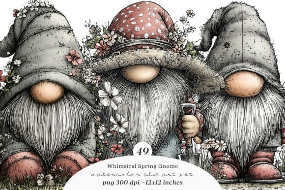 Download Whimsical Spring Gnome Clipart - Spring gnome clipart Collection