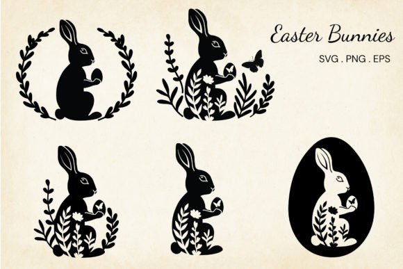 Download Easter Bunnies Vector Bundle SVG, EPS - Bundle Collection