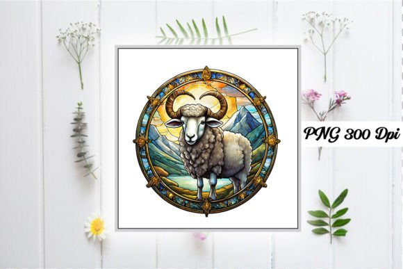 Download Sheep Stained Glass Sublimation Design - Design Collection