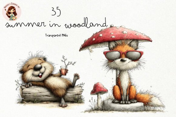 Download Summer Woodland Animals PNG Clipart - Premium Bundle