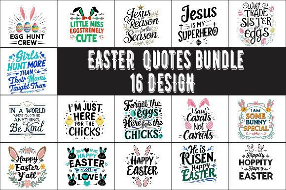 Download Easter Quotes Bundle 16 Design - Design Collection