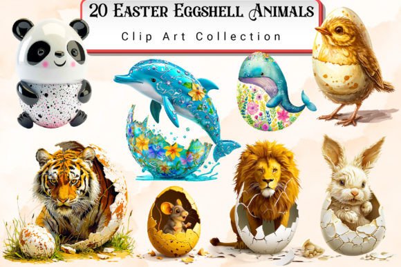Download Easter Eggshell Animals Clipart Bundle - Bundle Collection