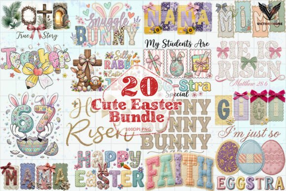 Download Cute Easter Sayings Bundle PNG - Bundle Collection