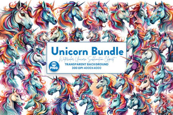 Download Unicorn Sublimation Cipart Craft Bundle - Bundle Collection