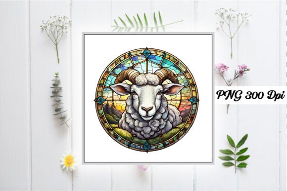 Download Sheep Stained Glass Sublimation Design - Design Collection