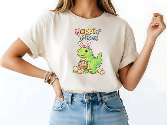 Download Hoppin T-Rex Easter T-Shirt Design - Design Collection