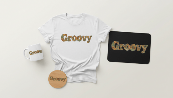 Download Groovy Floral Retro Typography Design - Design Collection