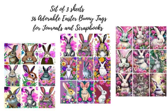 Download 3 Sheets of Easter Bunny Design Tags - Design Collection