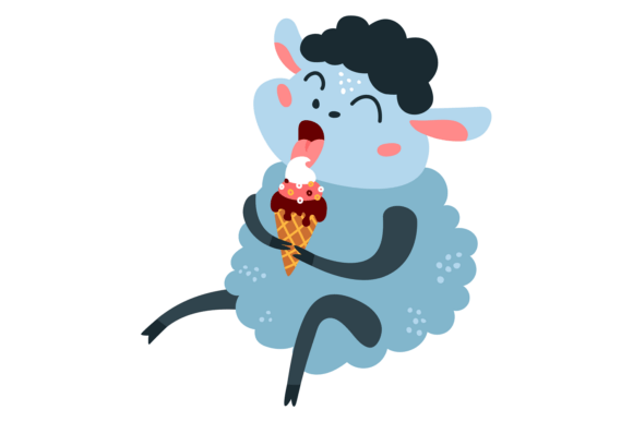 Download Happy Lamb Eat Ice Cream. Summer Baby Sh - Happy lamb Collection