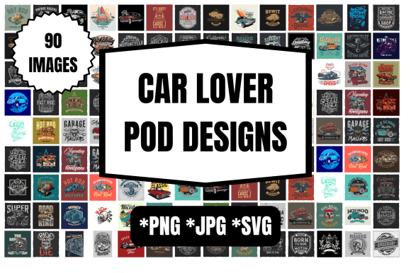 Download Car Lover POD Designs Bundle - Design Collection