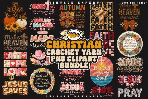 Download Christian Faux Crochet Yarn PNG Bundle - Bundle Collection