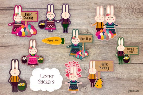 Download Cute Easter Bunny Stickers Bundle - Bundle Collection