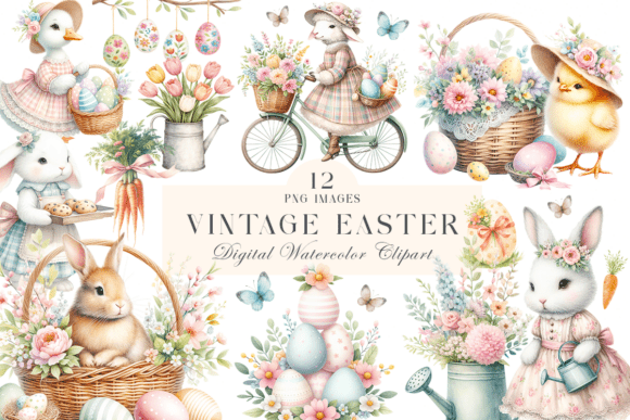 Download Vintage Easter PNG Clipart Bundle - Bundle Collection