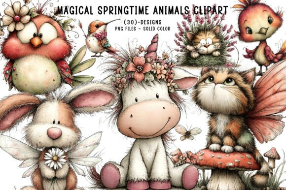 Download Magical Springtime Animals Clipart - Magical springtime Collection
