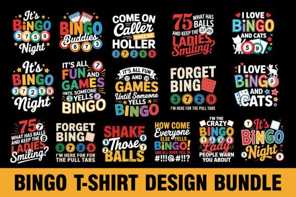 Download Bingo T-Shirt Design Bundle - Design Collection