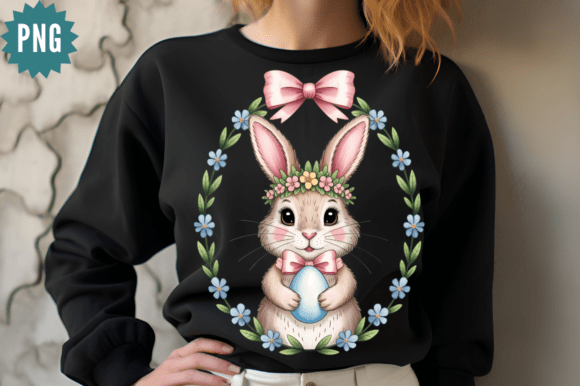 Download Cute Easter Rabbit Clipart PNG Design - Design Collection