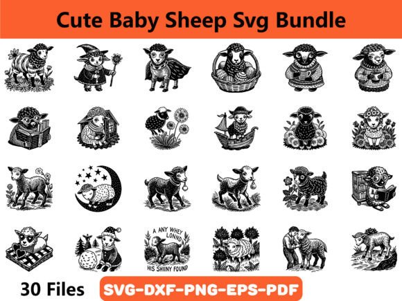 Download Cute Baby Sheep Svg Bundle - Bundle Collection