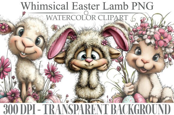 Download Whimsical Easter Lamb Clipart Bundle - Bundle Collection