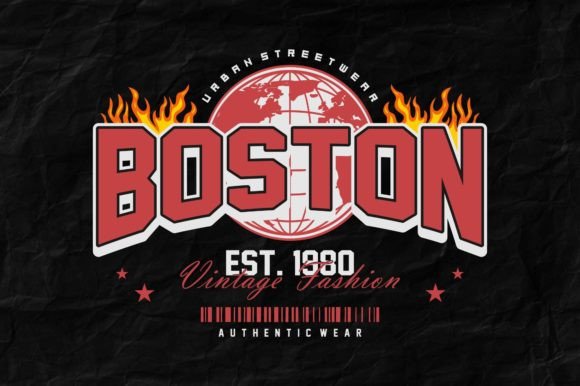 Download Boston Vintage Typography Design - Design Collection