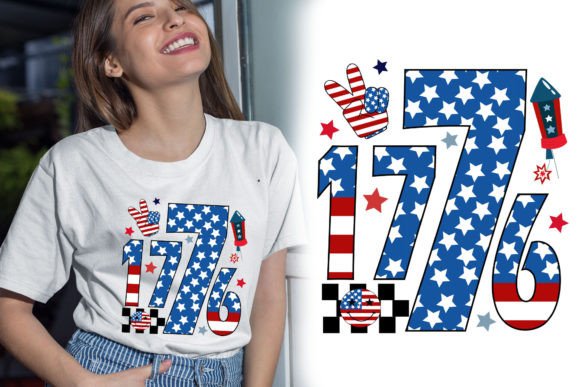 Download 1776 USA Retro Checkered Tshirt Design - Design Collection