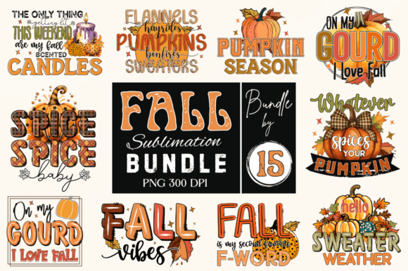 Download Fall Autumn Sublimation Design Bundle - Design Collection