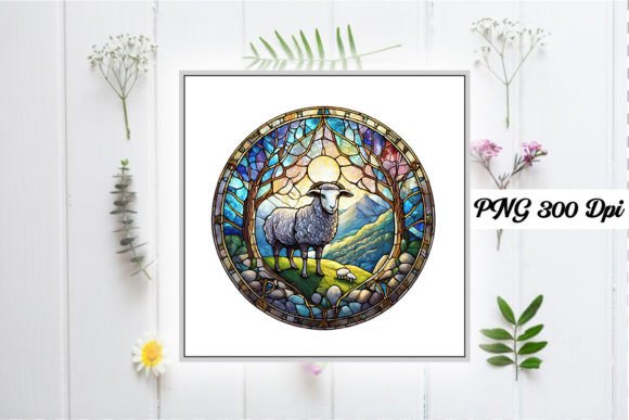 Download Sheep Stained Glass Sublimation Design - Design Collection