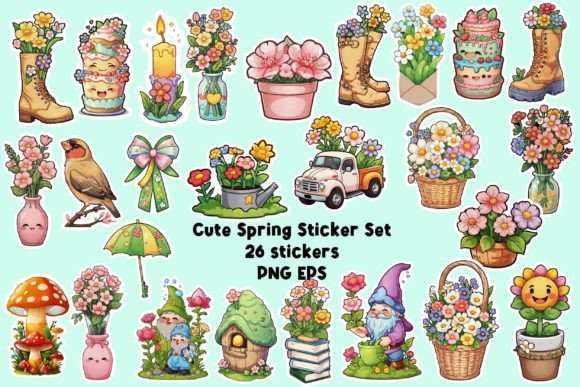Download Cute Spring Stickers Bundle - Bundle Collection