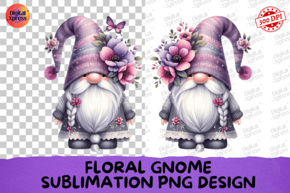 Download Floral Gnome Sublimation PNG Design - Design Collection